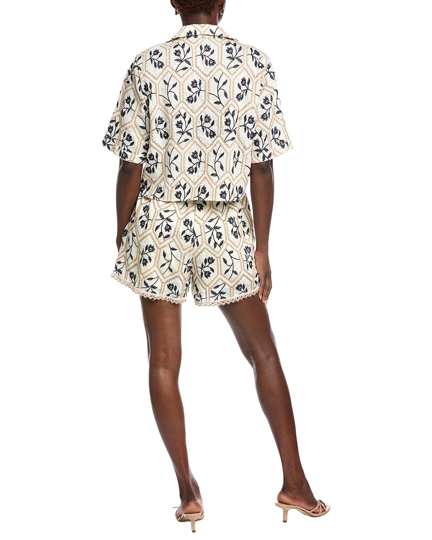 rumper cafornian 2pc button front top and short set