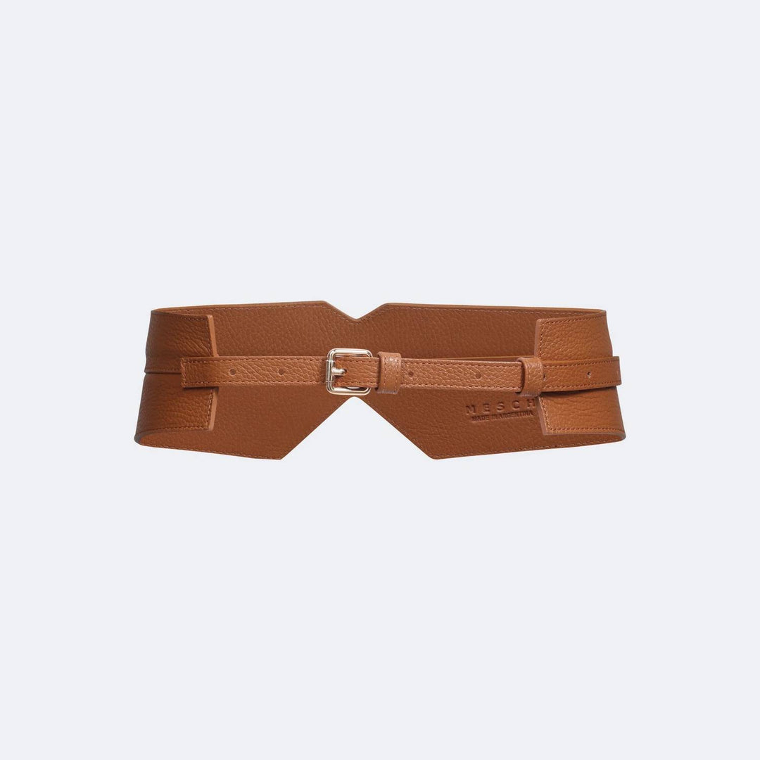 women's chaltén slim leather belt in caramel