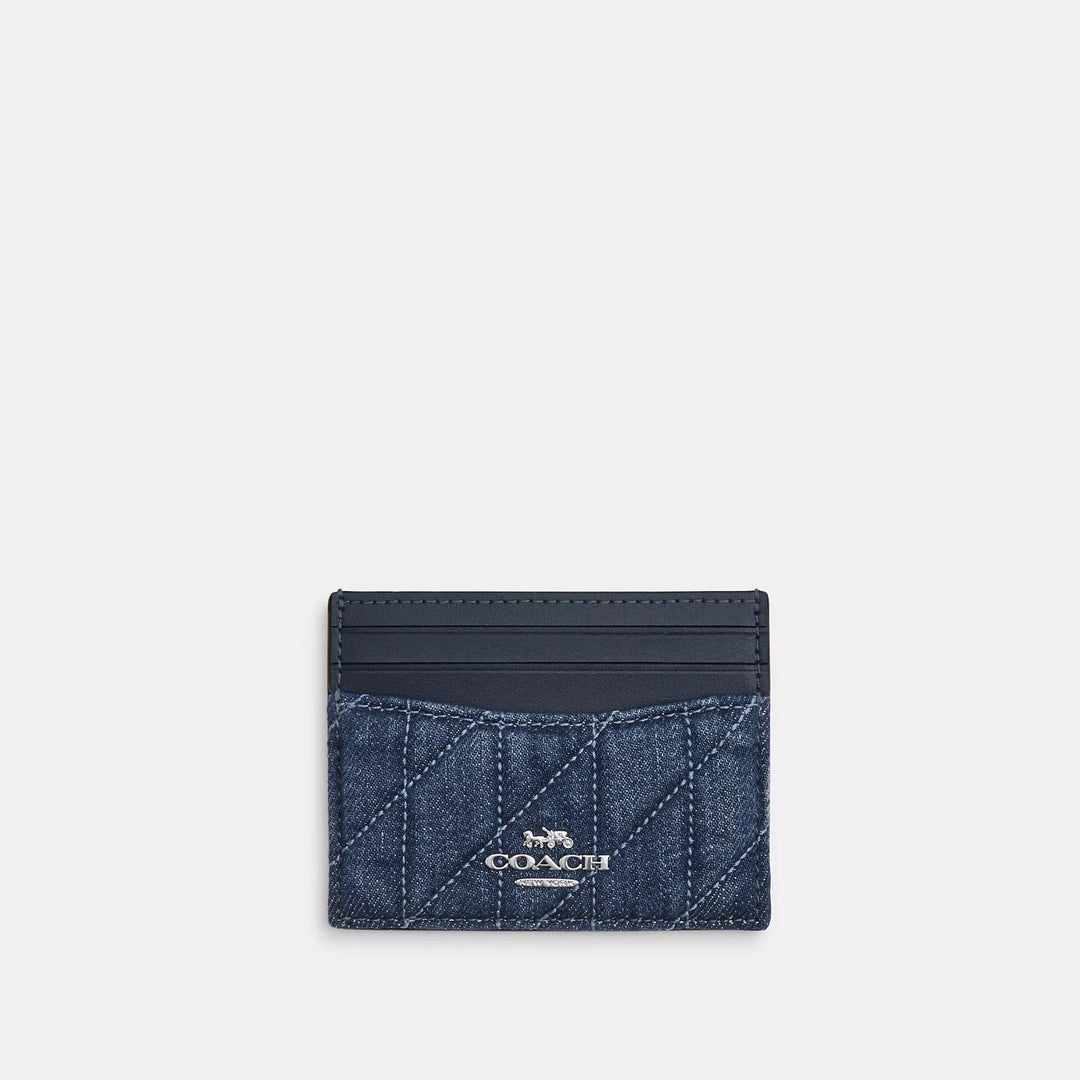 slim id card case with quilting