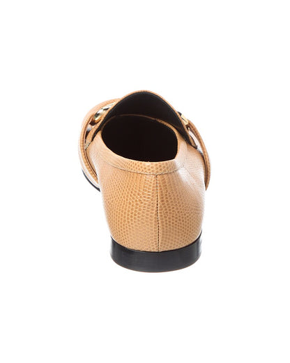monogram plaque leather loafer
