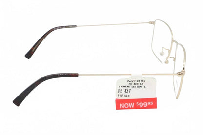 men's pe437 rectangle eyeglasses in gold