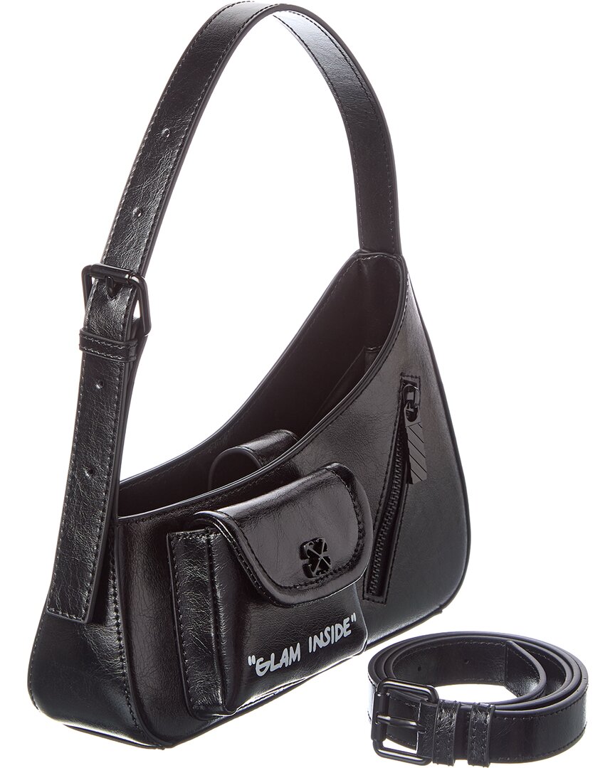 off-white jitney leather hobo bag
