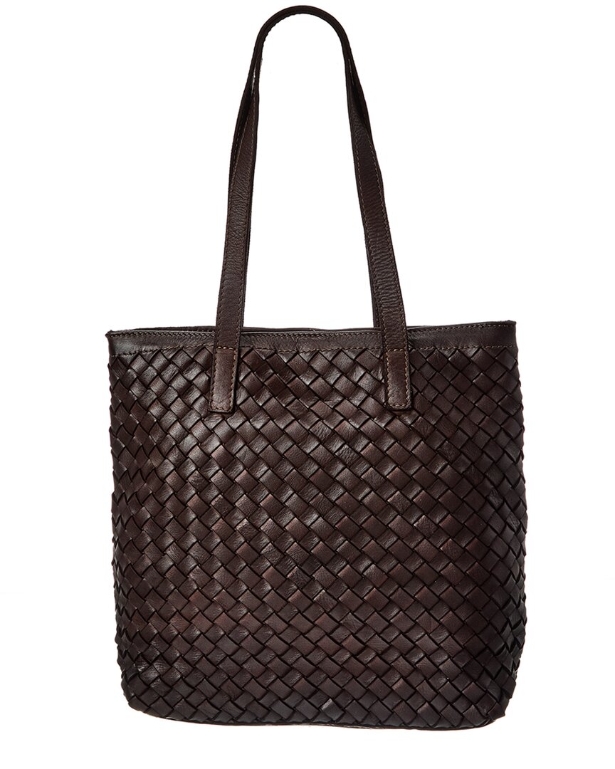 claire hand woven leather tote