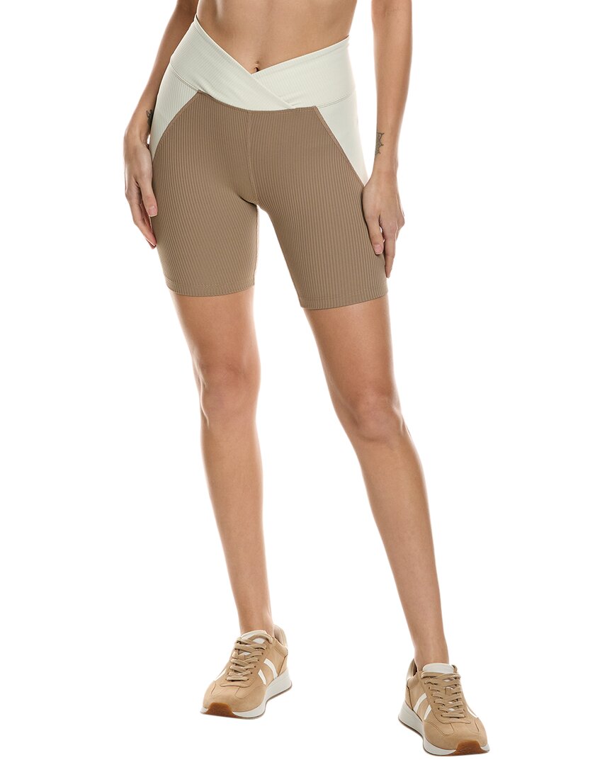 ribbed studio biker short