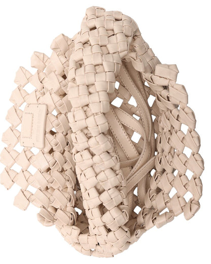 mackenzie woven knot leather hobo bag