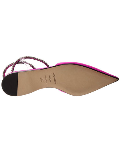 ankle strap satin flat