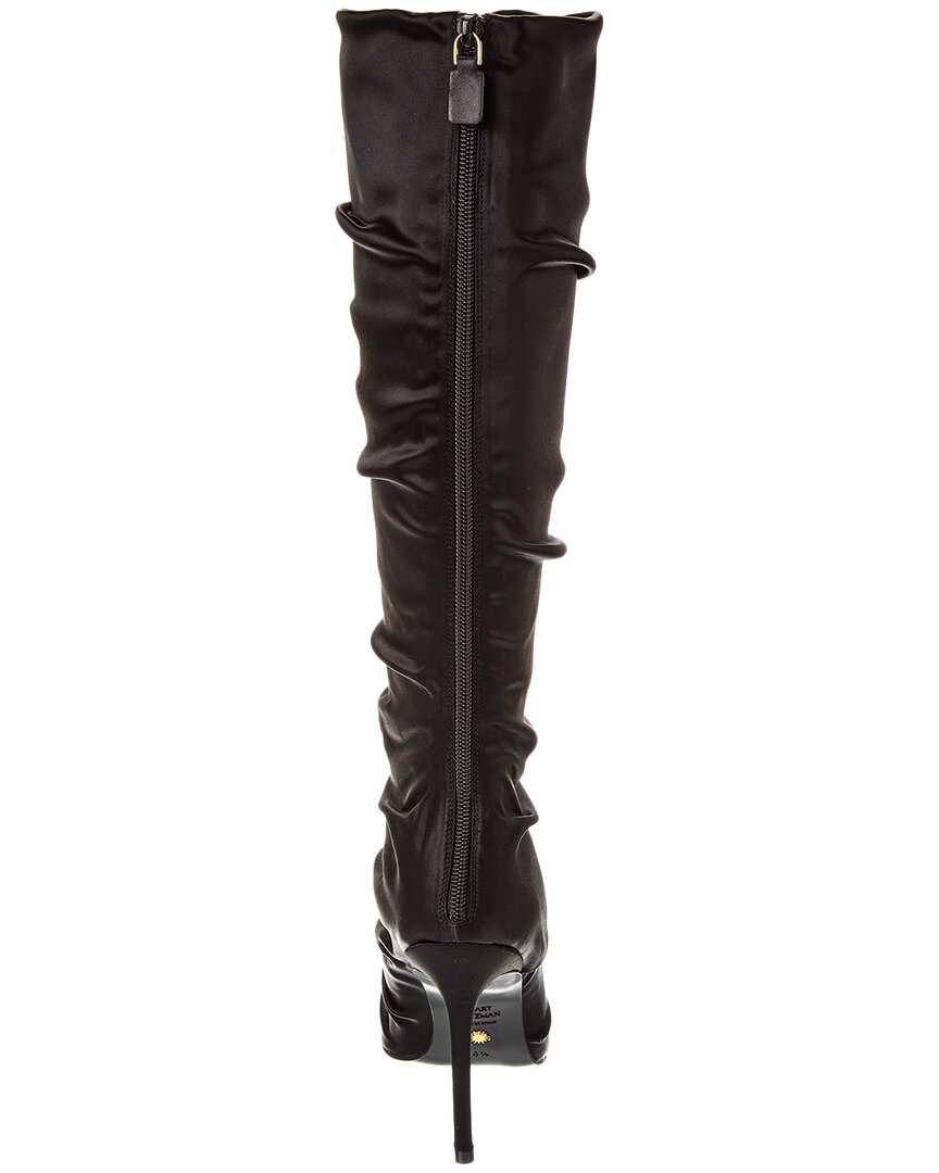 strt ruched 100 satin knee-high boot