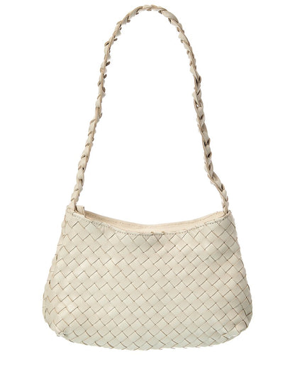 kaia hand-woven leather shoulder bag