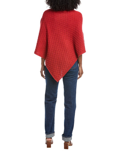cashmere luxe cable t-neck cashmere poncho