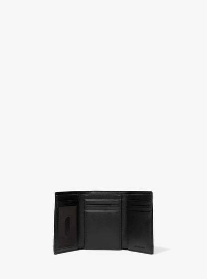 signature logo tri-fold card case and belt gift set
