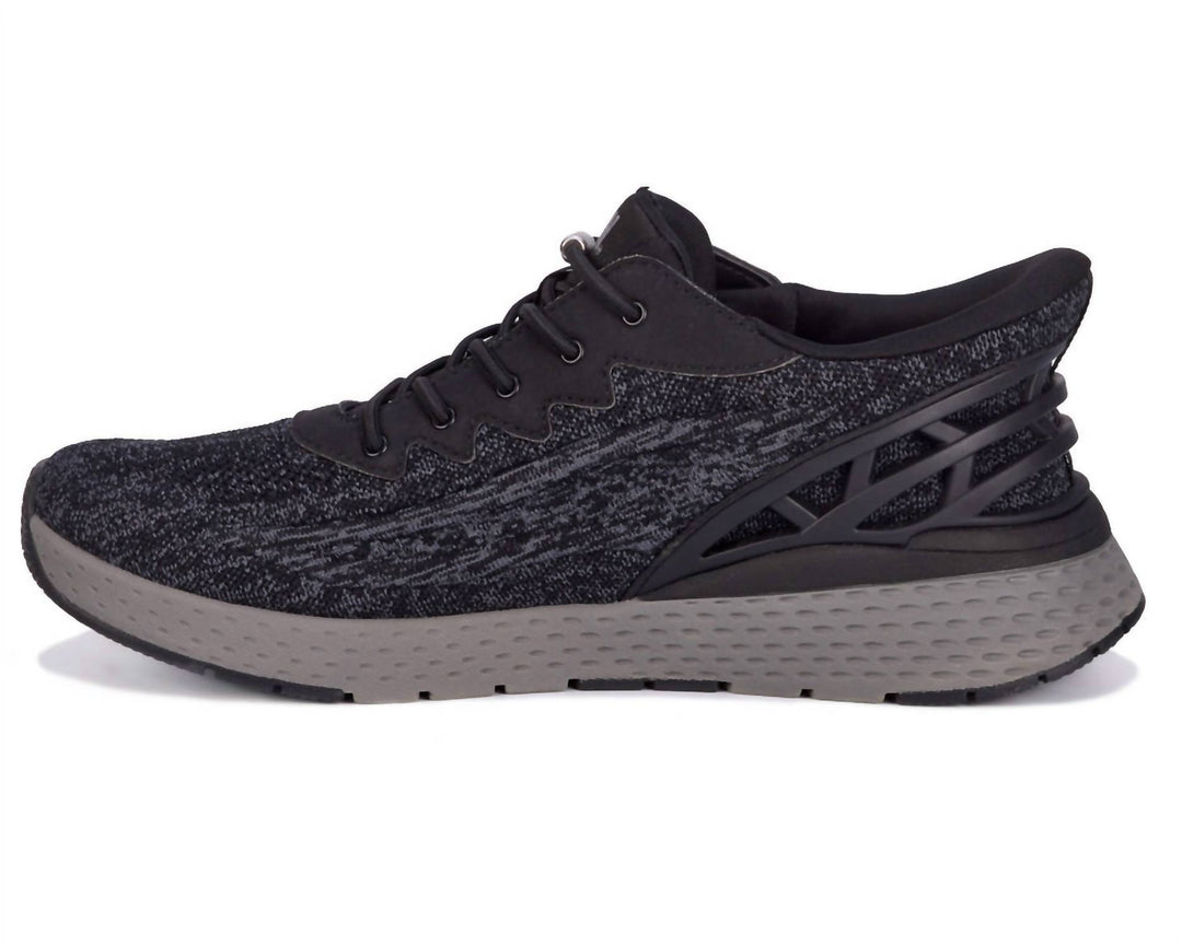 men's explore slip on sneakers in black mesh combo