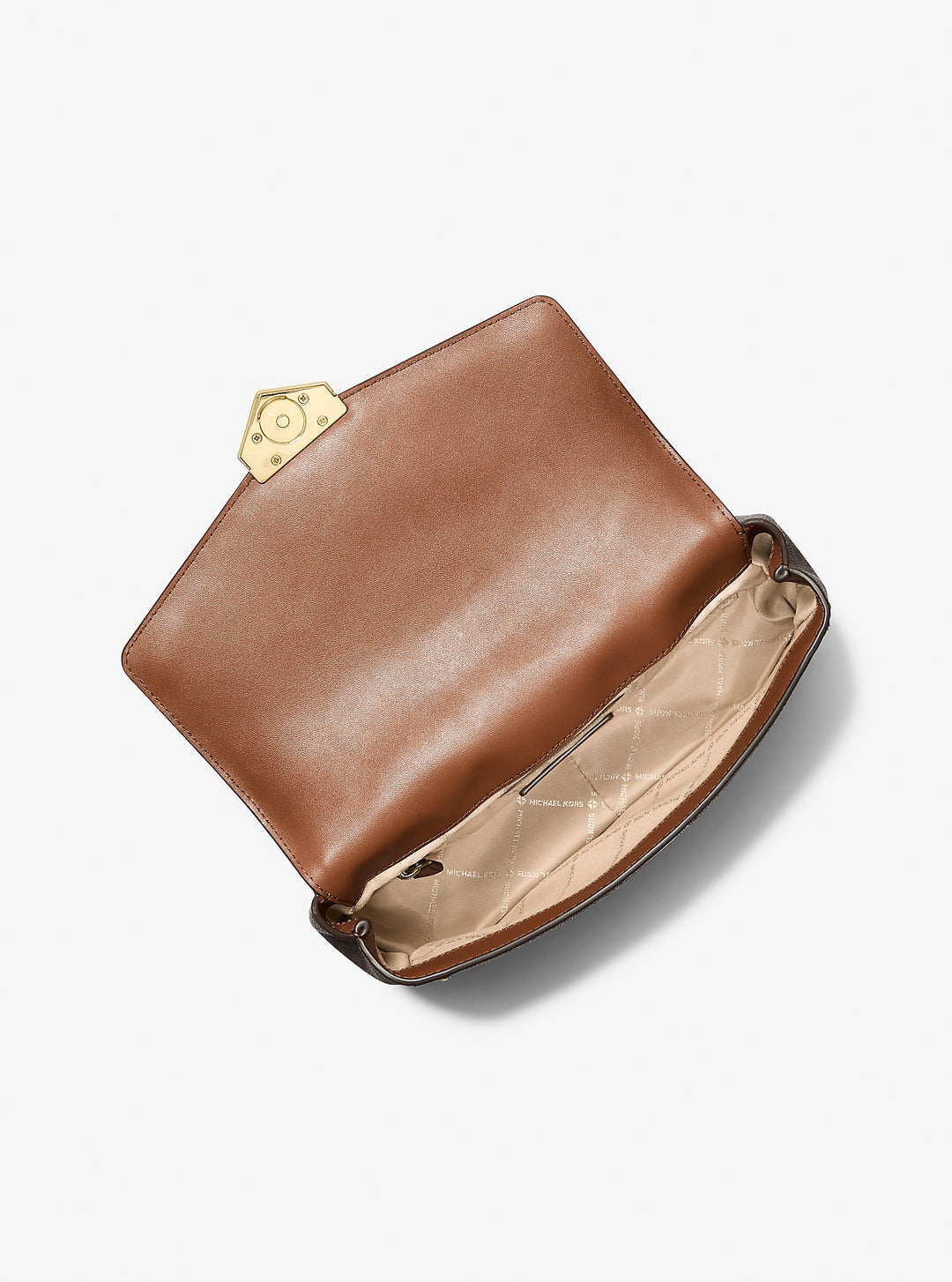 soho large studded signature logo shoulder bag