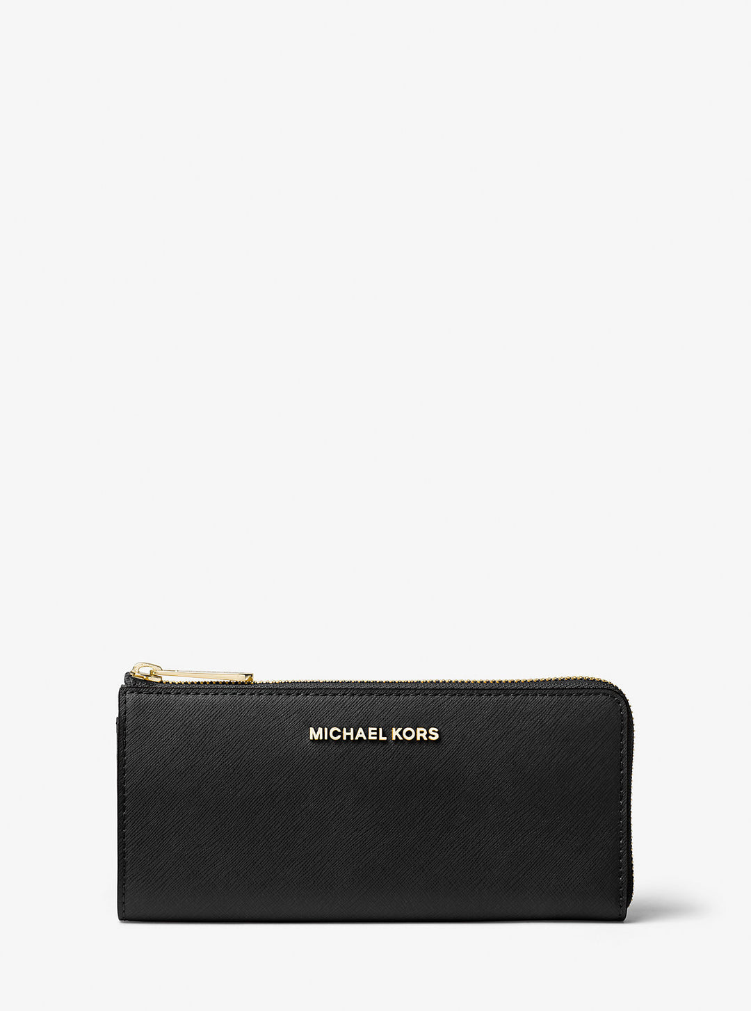 jet set travel large saffiano leather quarter-zip wallet