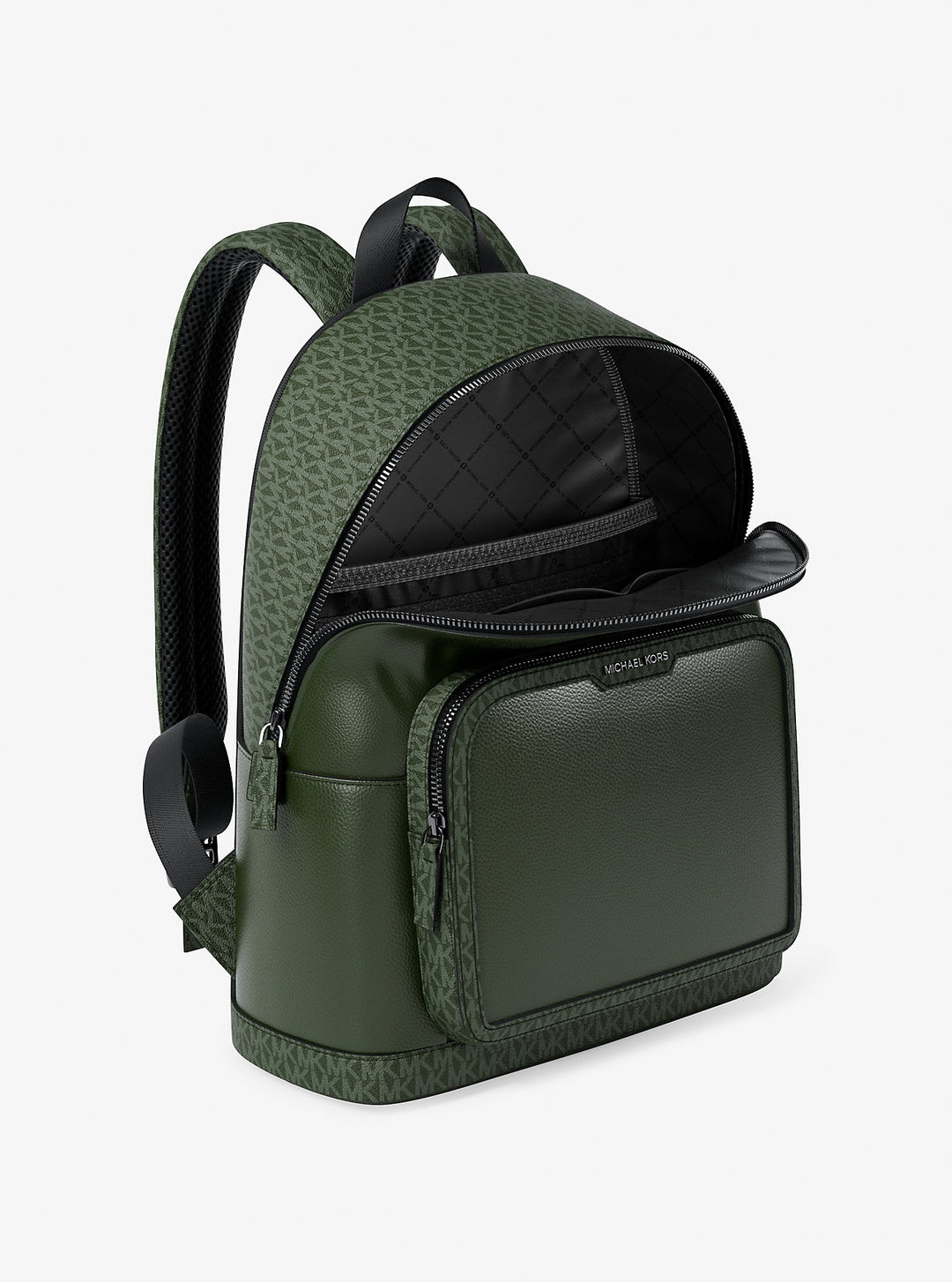 cooper medium pebbled leather and signature logo commuter backpack