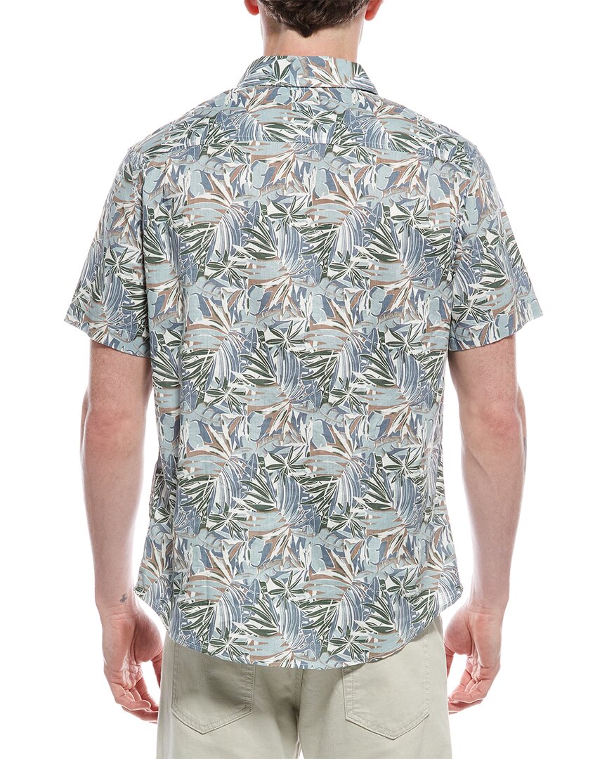 tropical linen-blend shirt