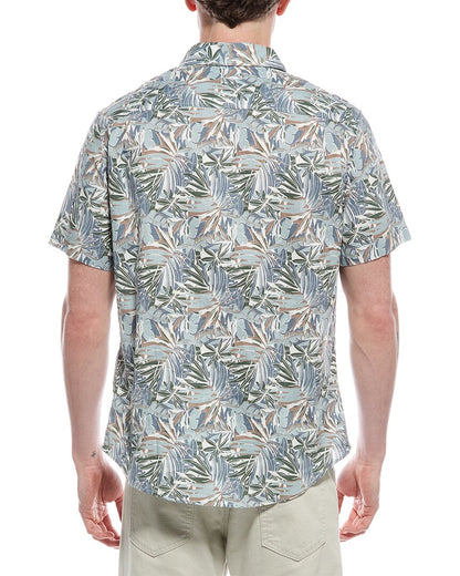tropical linen-blend shirt