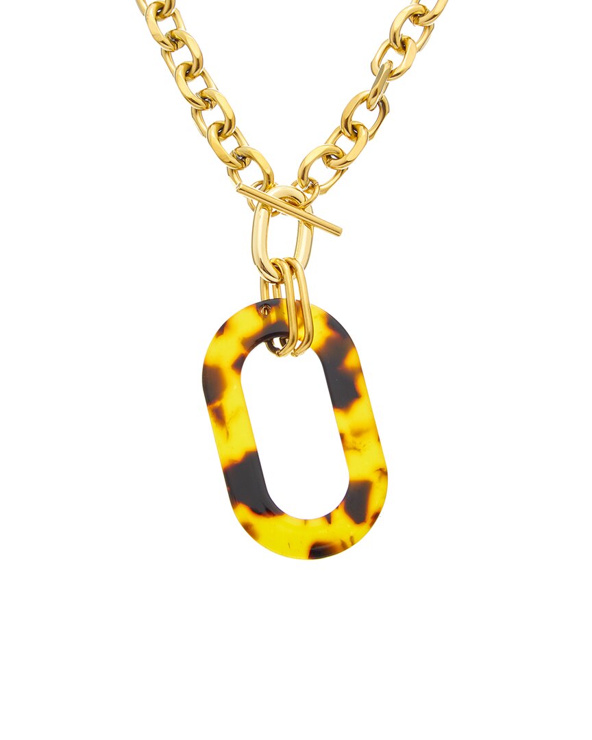 18k plated stainless steel chains toggle necklace