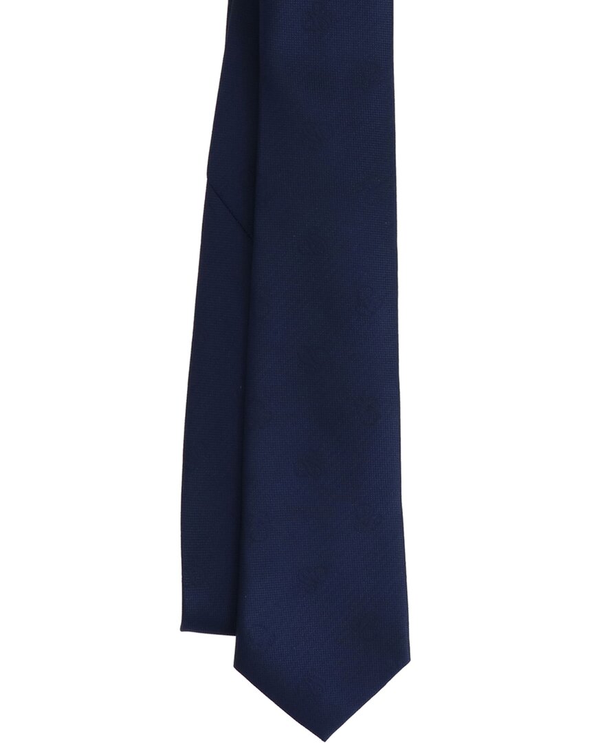 navy tonal ampersan logo tie