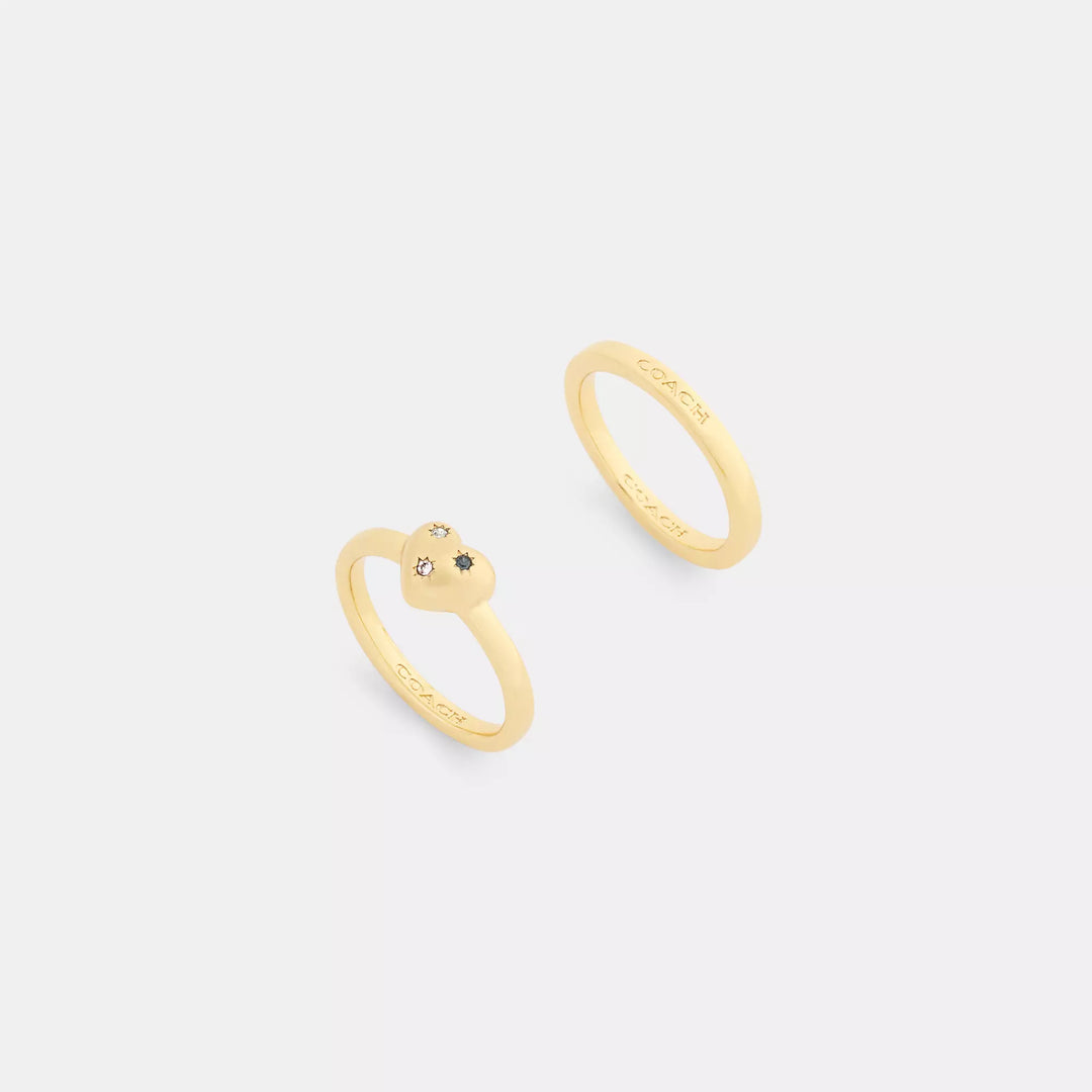 heart with stones ring set