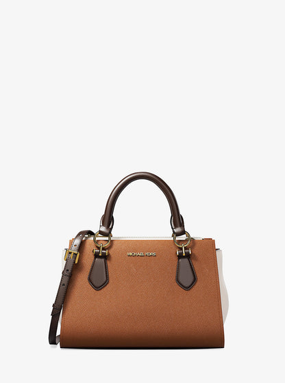 marilyn small color-block saffiano leather messenger bag