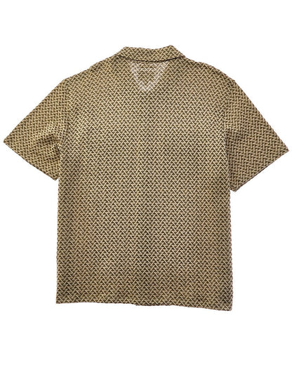 knit jacquard camp shirt