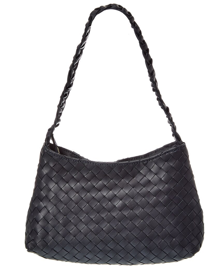kaia hand-woven leather shoulder bag