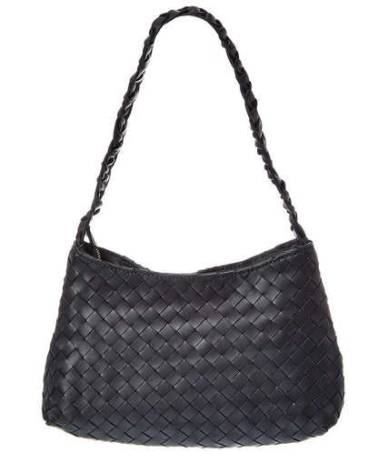 kaia hand-woven leather shoulder bag
