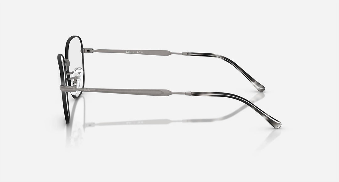 men's rx6534 metal eyeglass prescription frames in matte matte black on matte grey