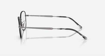 men's rx6534 metal eyeglass prescription frames in matte matte black on matte grey