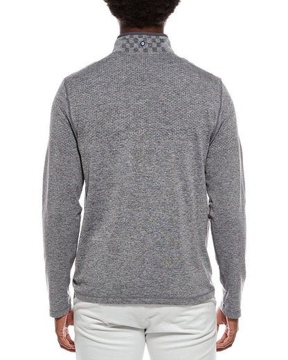 seamless knit 1/4-zip pullover