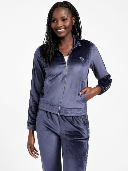 eco janess logo-tape velour jacket