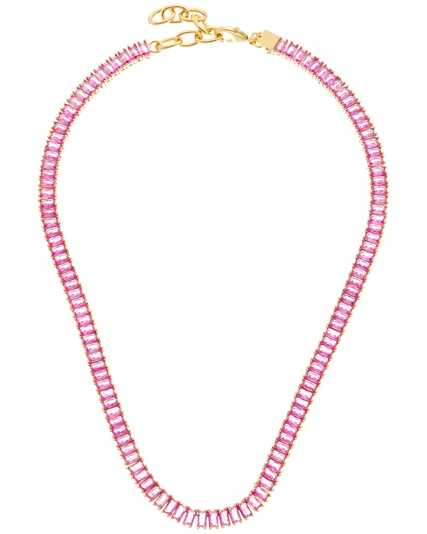 18k plated cz statement necklace