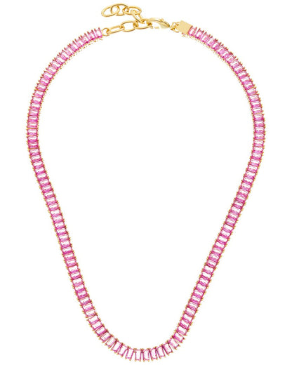 18k plated cz statement necklace