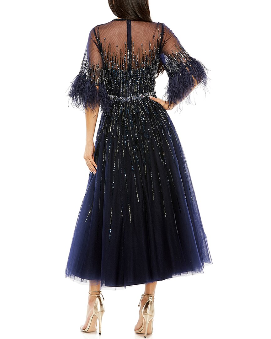 sleeve illusion neck formal dress