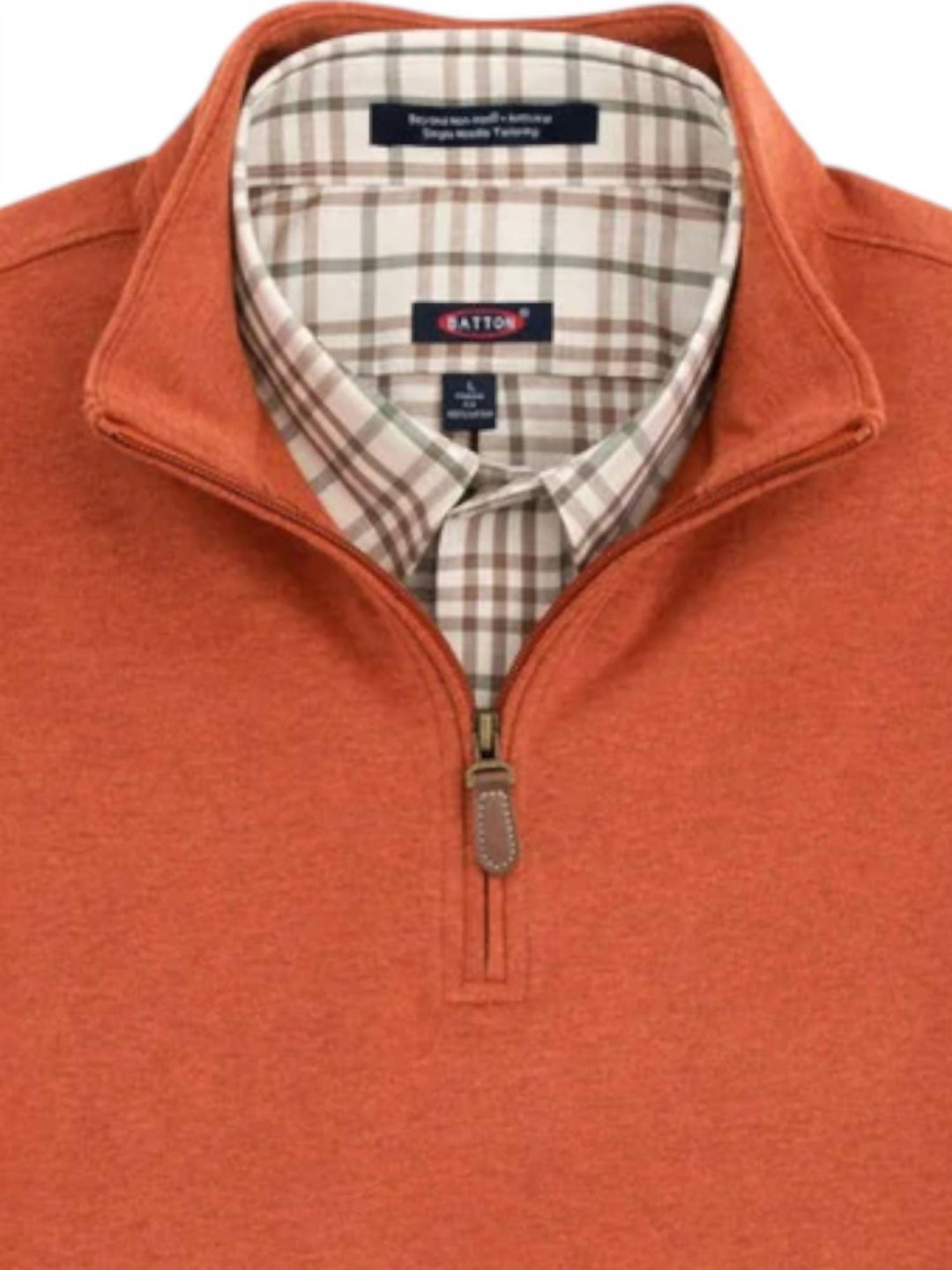men's quarter zip sweater vest in burnt orange