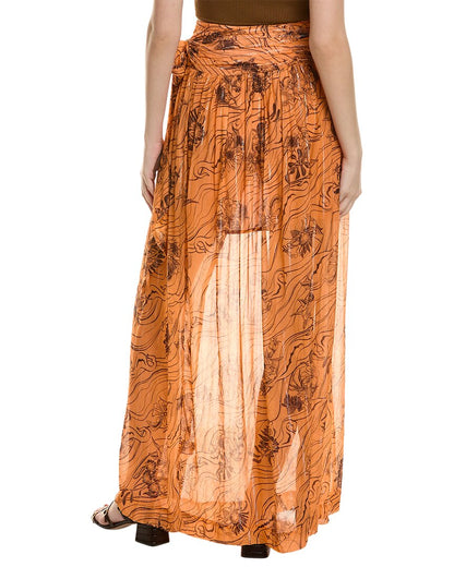 patina silk-blend maxi skirt