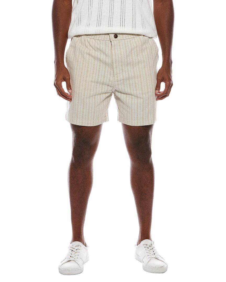 elastic waist easy linen-blend short