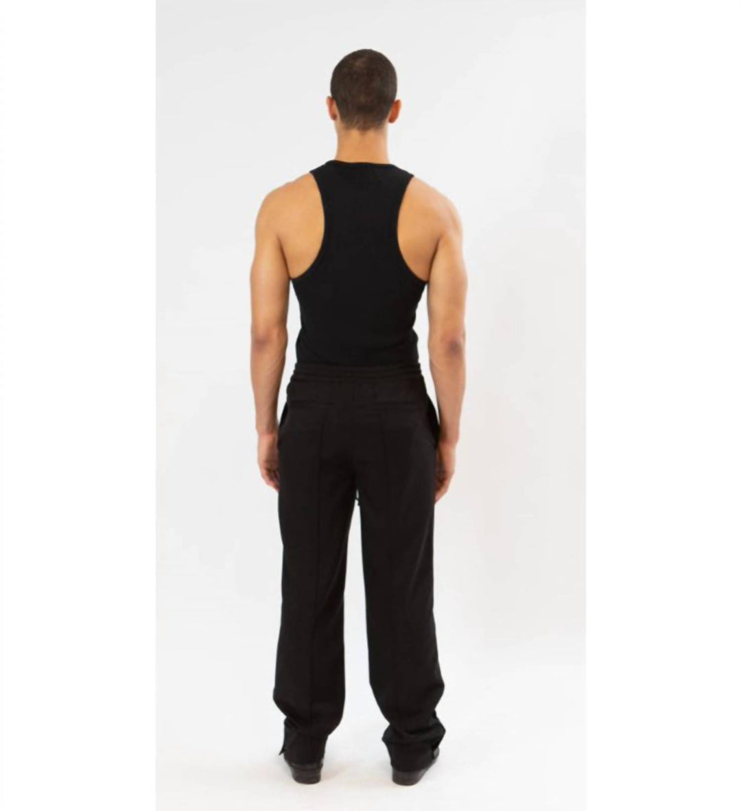 elasticated pant in black