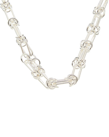 silver plated chunky necklace