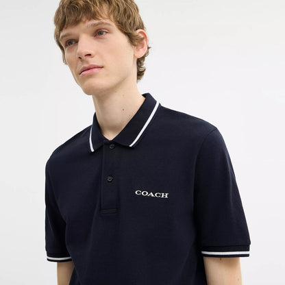 signature trim polo in organic cotton