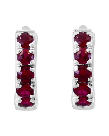 silver 3.45 ct. tw. ruby earrings