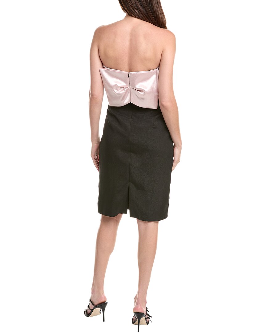 strapless mikado & crepe cocktail dress