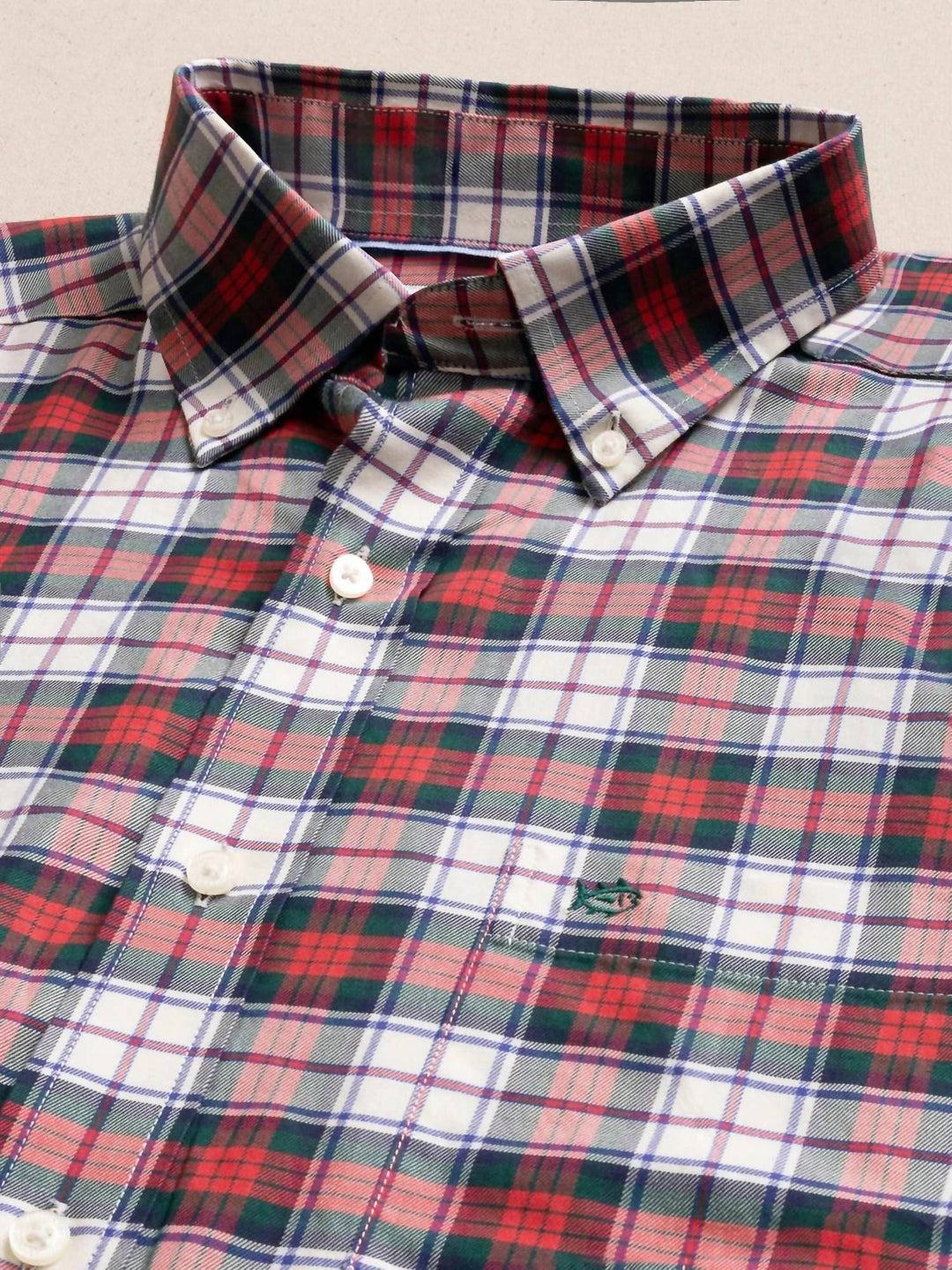 macduff tartan sport shirt in crab red