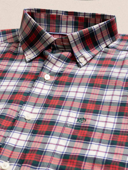 macduff tartan sport shirt in crab red