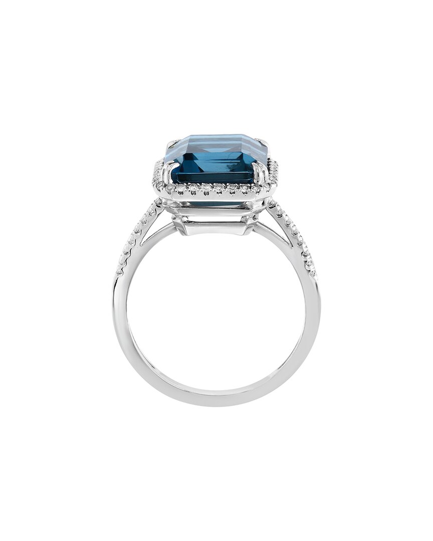14k 6.84 ct. tw. diamond & london blue topaz ring
