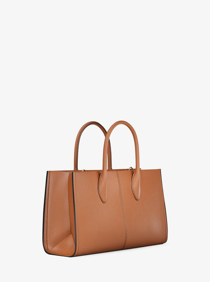 mirella medium pebbled leather satchel