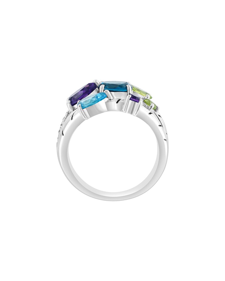 silver 3.06 ct. tw. diamond & amethyst, blue topaz, london