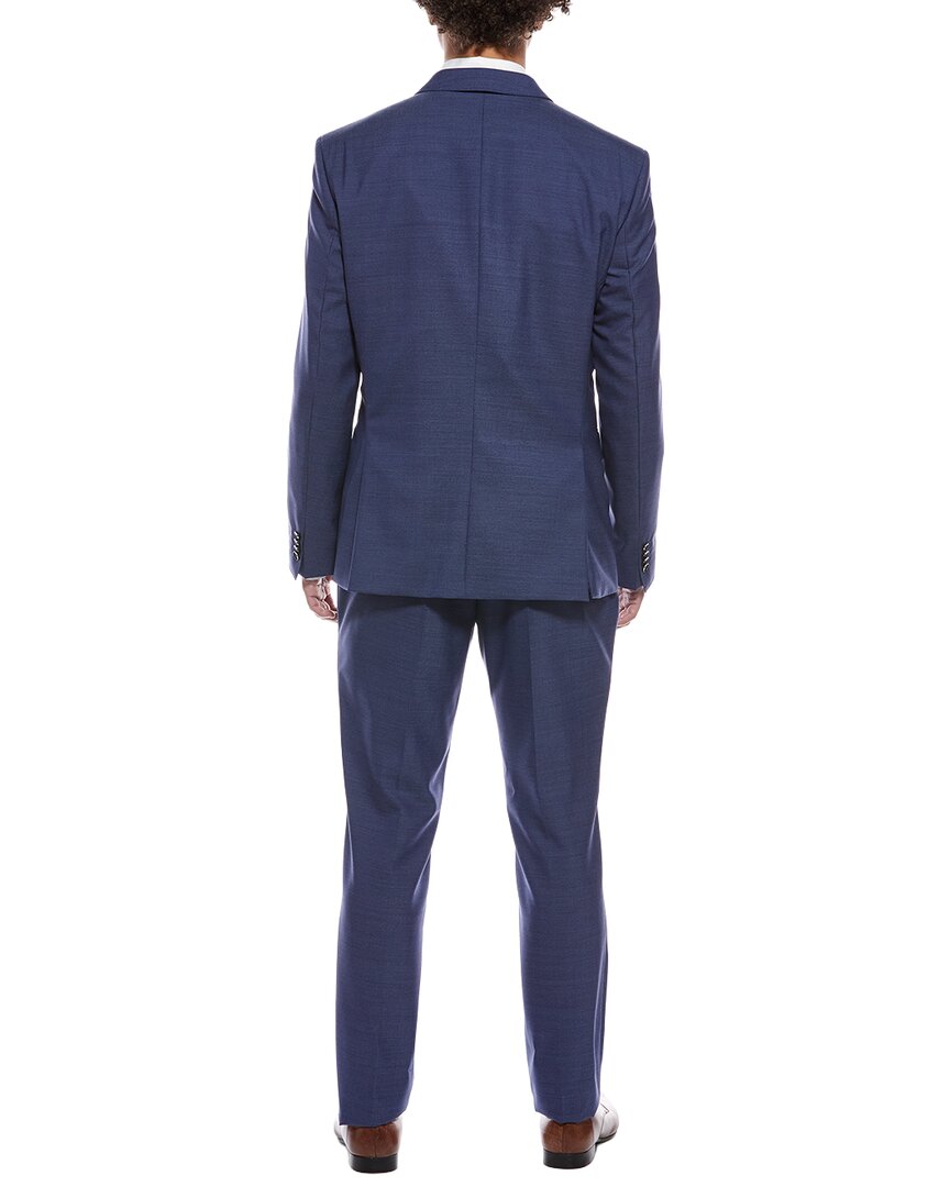 2pc wool suit with flat front pant