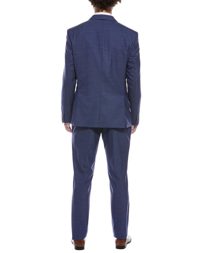 2pc wool suit with flat front pant