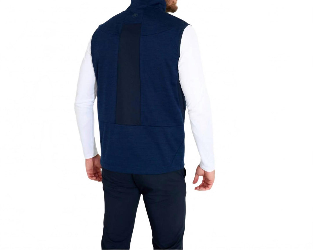 ardfin softshell mock neck golf vest in navy